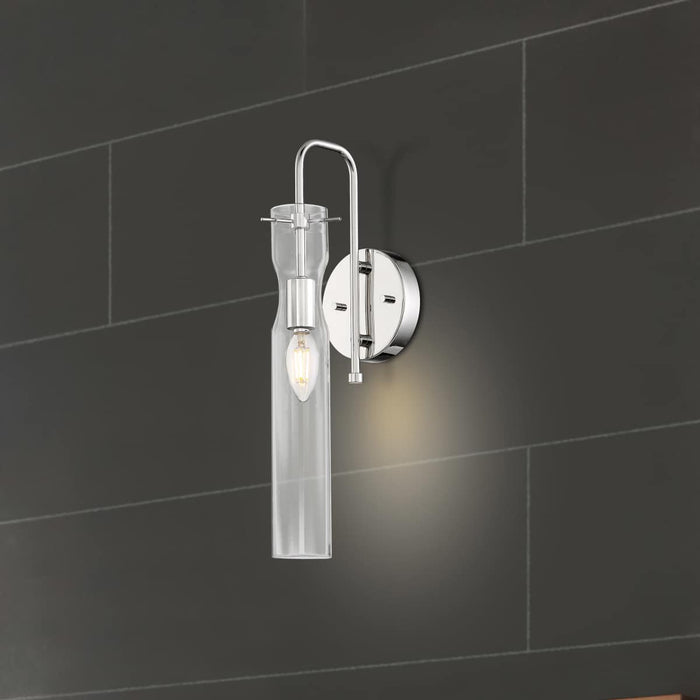 Sconce Nuvo 60-6865 Spyglass - 1 Light - Wall Sconce Fixture - Polished Nickel Finish with Clear Glass Nuvo