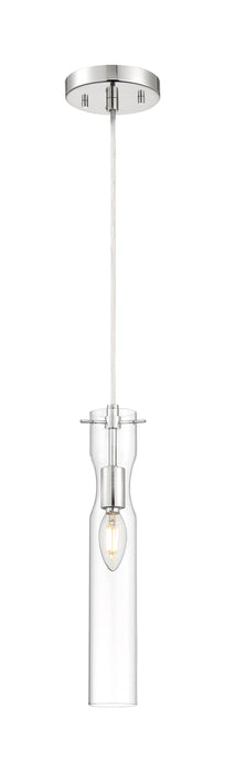 Mini Pendant Nuvo 60-6866 Spyglass - 1 Light - Mini Pendant Fixture - Polished Nickel Finish with Clear Glass Nuvo