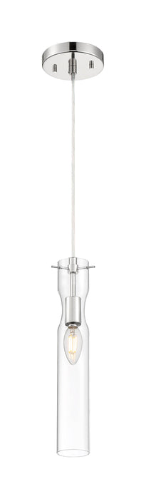 Mini Pendant Nuvo 60-6866 Spyglass - 1 Light - Mini Pendant Fixture - Polished Nickel Finish with Clear Glass Nuvo