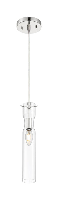 Mini Pendant Nuvo 60-6866 Spyglass - 1 Light - Mini Pendant Fixture - Polished Nickel Finish with Clear Glass Nuvo