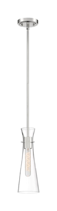Mini Pendant Nuvo 60-6868 Bahari - 1 Light - Mini Pendant Fixture - Polished Nickel Finish with Clear Glass Nuvo