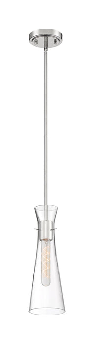 Mini Pendant Nuvo 60-6868 Bahari - 1 Light - Mini Pendant Fixture - Polished Nickel Finish with Clear Glass Nuvo