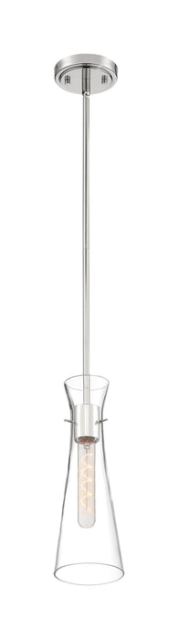 Mini Pendant Nuvo 60-6868 Bahari - 1 Light - Mini Pendant Fixture - Polished Nickel Finish with Clear Glass Nuvo