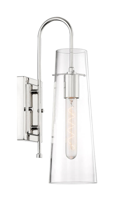 Sconce Nuvo 60-6869 Alondra - 1 Light - Wall Sconce Fixture - Polished Nickel Finish with Clear Glass Nuvo