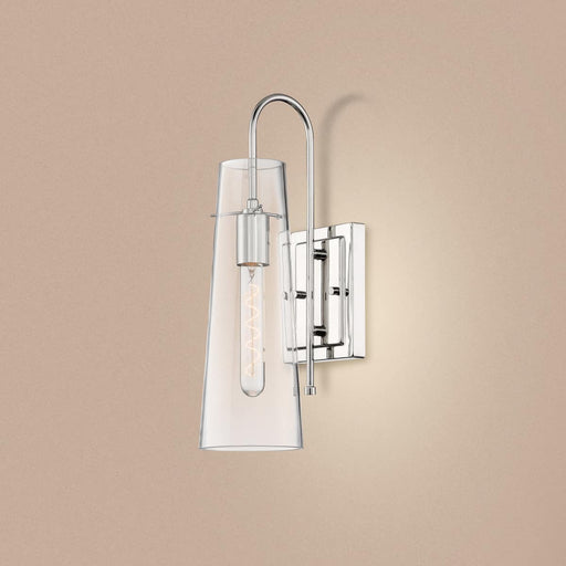 Sconce Nuvo 60-6869 Alondra - 1 Light - Wall Sconce Fixture - Polished Nickel Finish with Clear Glass Nuvo