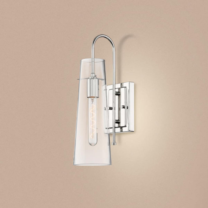 Sconce Nuvo 60-6869 Alondra - 1 Light - Wall Sconce Fixture - Polished Nickel Finish with Clear Glass Nuvo