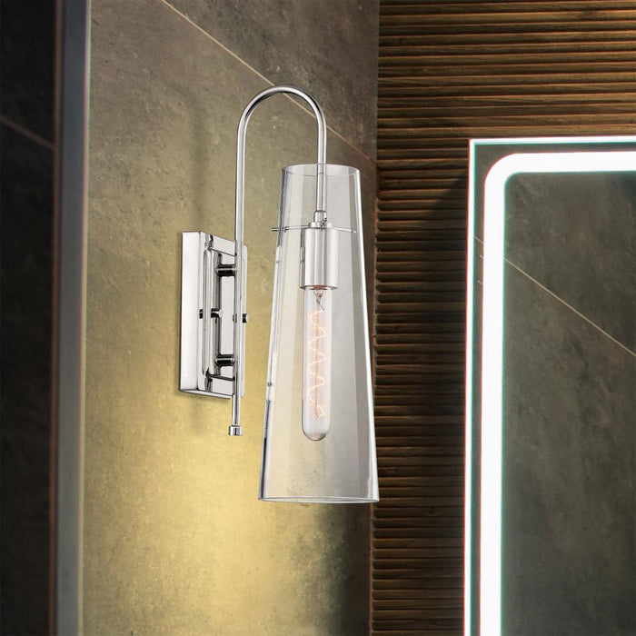 Sconce Nuvo 60-6869 Alondra - 1 Light - Wall Sconce Fixture - Polished Nickel Finish with Clear Glass Nuvo
