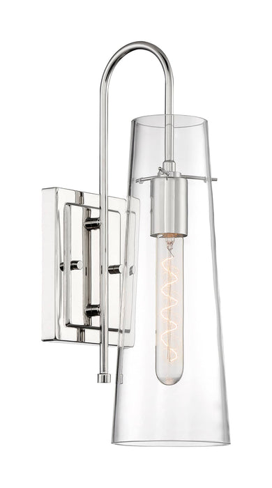 Sconce Nuvo 60-6869 Alondra - 1 Light - Wall Sconce Fixture - Polished Nickel Finish with Clear Glass Nuvo