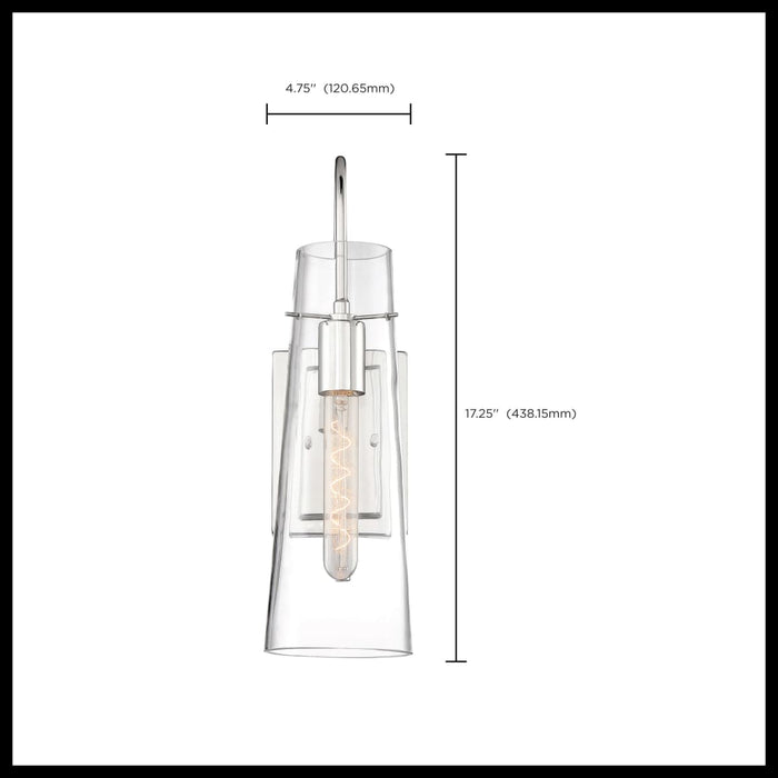 Sconce Nuvo 60-6869 Alondra - 1 Light - Wall Sconce Fixture - Polished Nickel Finish with Clear Glass Nuvo