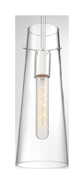 Mini Pendant Nuvo 60-6870 Alondra - 1 Light - Mini Pendant Fixture - Polished Nickel Finish with Clear Glass Nuvo