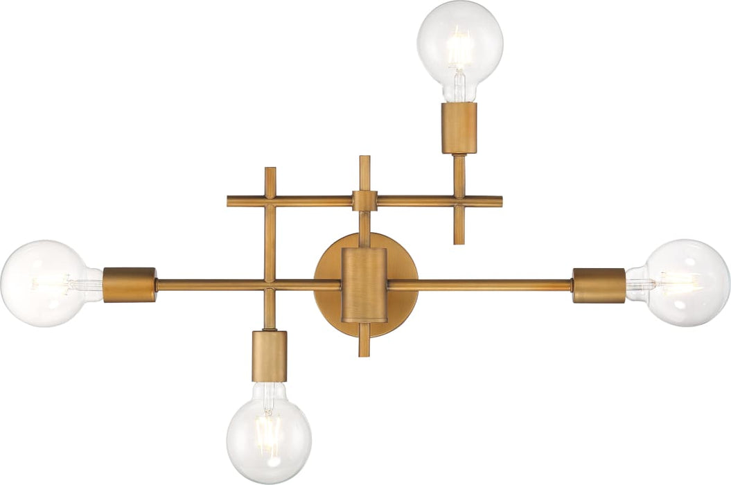 Vanity Nuvo 60-6871 Delphi - 4 Light - Vanity - Aged Gold Finish Nuvo