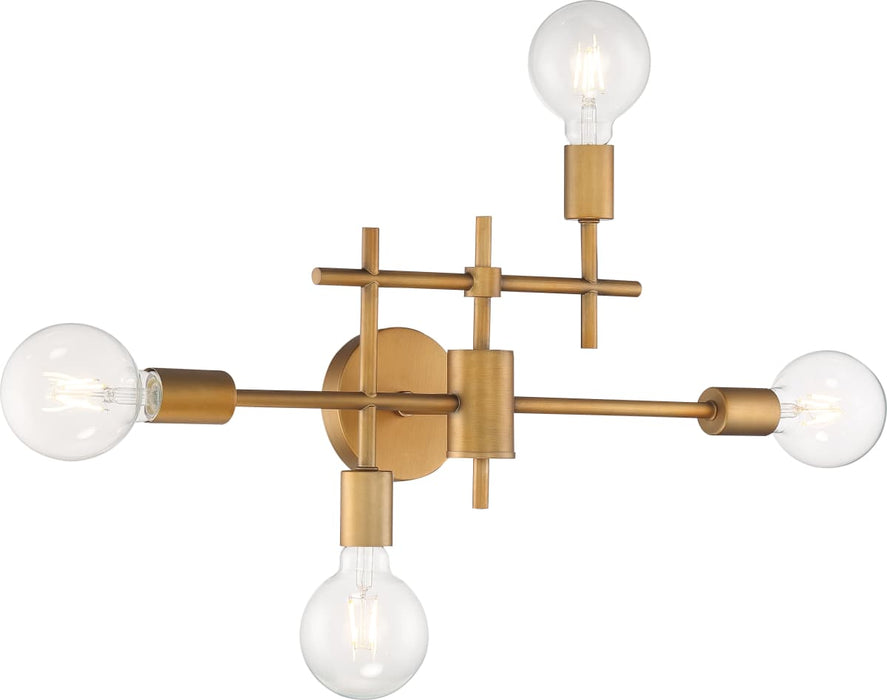 Vanity Nuvo 60-6871 Delphi - 4 Light - Vanity - Aged Gold Finish Nuvo