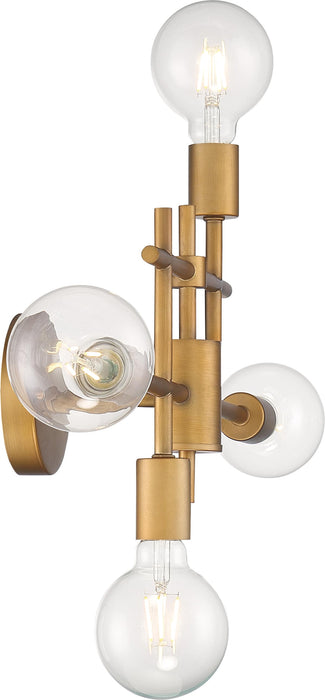 Vanity Nuvo 60-6871 Delphi - 4 Light - Vanity - Aged Gold Finish Nuvo