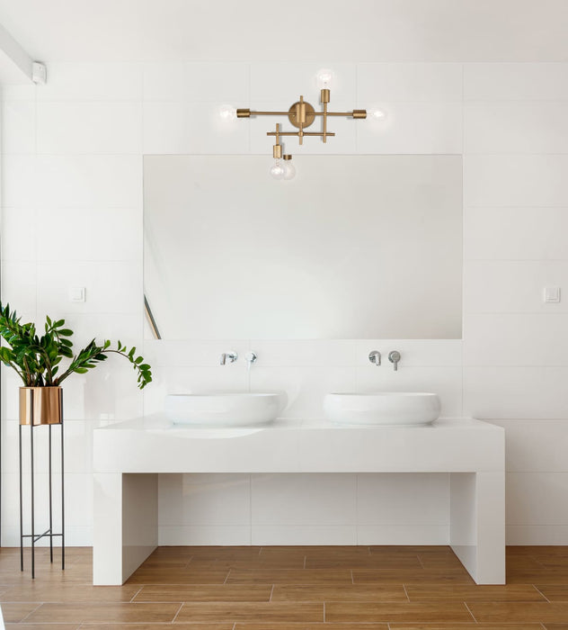 Vanity Nuvo 60-6871 Delphi - 4 Light - Vanity - Aged Gold Finish Nuvo