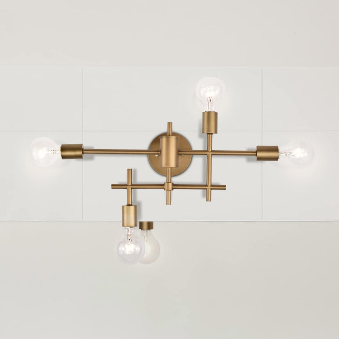 Vanity Nuvo 60-6871 Delphi - 4 Light - Vanity - Aged Gold Finish Nuvo