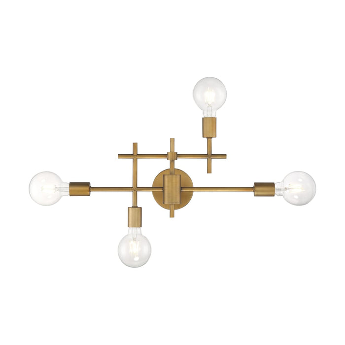Vanity Nuvo 60-6871 Delphi - 4 Light - Vanity - Aged Gold Finish Nuvo
