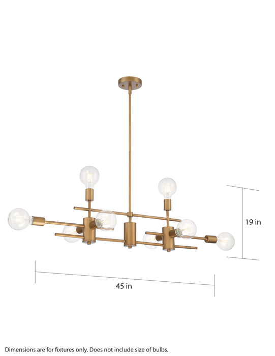 Island Pendant Nuvo 60-6872 Delphi - 8 Light - Island Pendant Fixture - Aged Gold Finish Nuvo