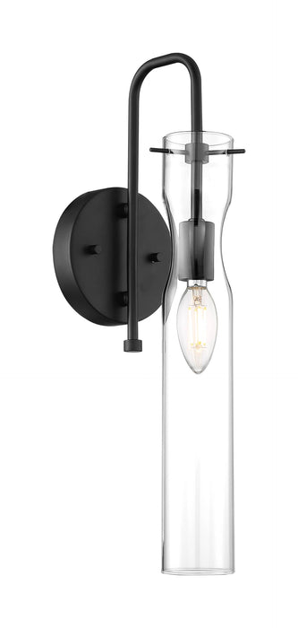 Sconce Nuvo 60-6875 Spyglass - 1 Light - Wall Sconce Fixture - Black Finish with Clear Glass Nuvo