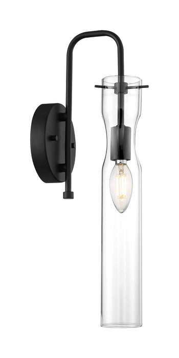 Sconce Nuvo 60-6875 Spyglass - 1 Light - Wall Sconce Fixture - Black Finish with Clear Glass Nuvo
