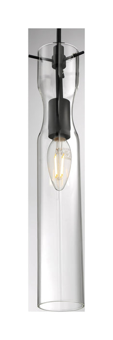 Mini Pendant Nuvo 60-6876 Spyglass - 1 Light - Mini Pendant Fixture - Black Finish with Clear Glass Nuvo