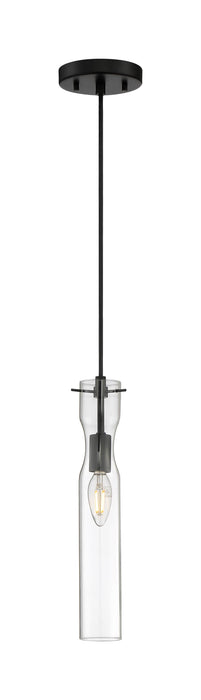 Mini Pendant Nuvo 60-6876 Spyglass - 1 Light - Mini Pendant Fixture - Black Finish with Clear Glass Nuvo