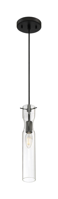 Mini Pendant Nuvo 60-6876 Spyglass - 1 Light - Mini Pendant Fixture - Black Finish with Clear Glass Nuvo