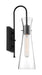 Sconce Nuvo 60-6877 Bahari - 1 Light - Wall Sconce Fixture - Black Finish with Clear Glass Nuvo