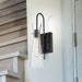 Sconce Nuvo 60-6877 Bahari - 1 Light - Wall Sconce Fixture - Black Finish with Clear Glass Nuvo
