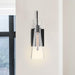 Sconce Nuvo 60-6877 Bahari - 1 Light - Wall Sconce Fixture - Black Finish with Clear Glass Nuvo