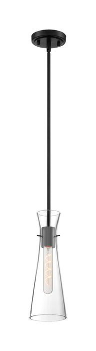Mini Pendant Nuvo 60-6878 Bahari - 1 Light - Mini Pendant Fixture - Black Finish with Clear Glass Nuvo