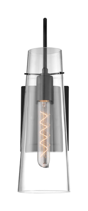 Sconce Nuvo 60-6879 Alondra - 1 Light - Wall Sconce Fixture - Black Finish with Clear Glass Nuvo
