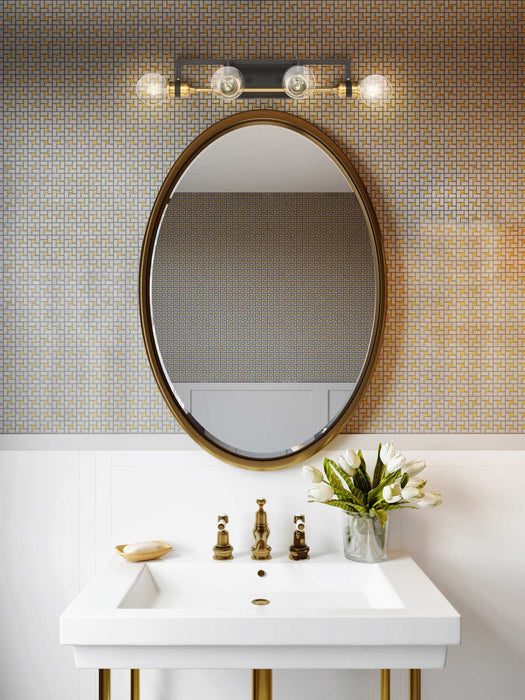 Vanity Nuvo 60-6974 Intention - 4 Light - Vanity - Warm Brass and Black Finish Nuvo