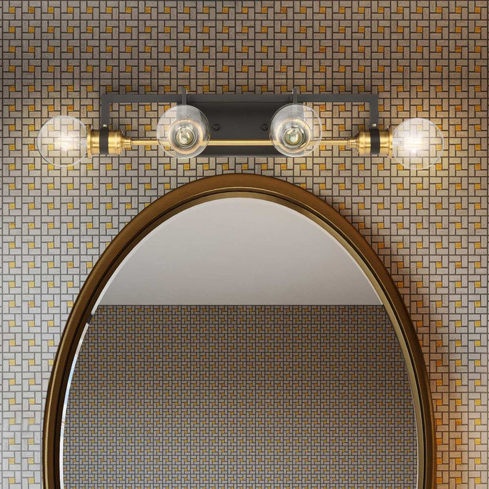 Vanity Nuvo 60-6974 Intention - 4 Light - Vanity - Warm Brass and Black Finish Nuvo
