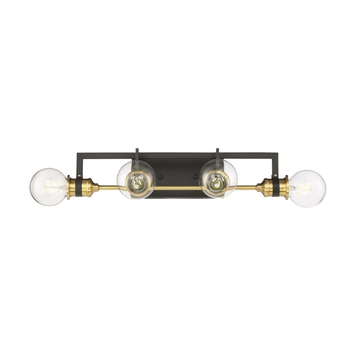 Vanity Nuvo 60-6974 Intention - 4 Light - Vanity - Warm Brass and Black Finish Nuvo