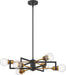 Chandelier Nuvo 60-6976 Intention - 6 Light - Chandelier - Warm Brass and Black Finish Nuvo
