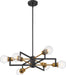 Chandelier Nuvo 60-6976 Intention - 6 Light - Chandelier - Warm Brass and Black Finish Nuvo