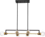 Island Pendant Nuvo 60-6977 Intention - 6 Light - Island Pendant Fixture - Warm Brass and Black Finish Nuvo