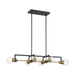 Island Pendant Nuvo 60-6977 Intention - 6 Light - Island Pendant Fixture - Warm Brass and Black Finish Nuvo