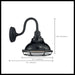 Sconce Nuvo 60-7001 Newbridge - 1 Light - Small Outdoor Wall Sconce Fixture - Gloss Black Finish with Silver and Textured Black Accents Nuvo