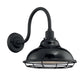 Sconce Nuvo 60-7002 Newbridge - 1 Light - Large Outdoor Wall Sconce Fixture - Gloss Black Finish with Silver and Textured Black Accents Nuvo