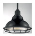 Pendant Nuvo 60-7003 Newbridge - 1 Light - Small Pendant Fixture - Gloss Black Finish with Silver and Textured Black Accents Nuvo
