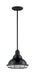 Pendant Nuvo 60-7003 Newbridge - 1 Light - Small Pendant Fixture - Gloss Black Finish with Silver and Textured Black Accents Nuvo