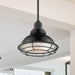 Pendant Nuvo 60-7003 Newbridge - 1 Light - Small Pendant Fixture - Gloss Black Finish with Silver and Textured Black Accents Nuvo