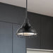 Pendant Nuvo 60-7003 Newbridge - 1 Light - Small Pendant Fixture - Gloss Black Finish with Silver and Textured Black Accents Nuvo
