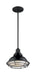 Pendant Nuvo 60-7003 Newbridge - 1 Light - Small Pendant Fixture - Gloss Black Finish with Silver and Textured Black Accents Nuvo