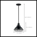 Pendant Nuvo 60-7003 Newbridge - 1 Light - Small Pendant Fixture - Gloss Black Finish with Silver and Textured Black Accents Nuvo
