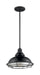 Pendant Nuvo 60-7004 Newbridge - 1 Light - Large Pendant Fixture - Gloss Black Finish with Silver and Textured Black Accents Nuvo