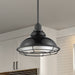 Pendant Nuvo 60-7004 Newbridge - 1 Light - Large Pendant Fixture - Gloss Black Finish with Silver and Textured Black Accents Nuvo
