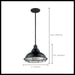 Pendant Nuvo 60-7004 Newbridge - 1 Light - Large Pendant Fixture - Gloss Black Finish with Silver and Textured Black Accents Nuvo
