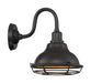 Sconce Nuvo 60-7011 Newbridge - 1 Light - Small Outdoor Wall Sconce Fixture - Dark Bronze Finish with Gold Accents Nuvo